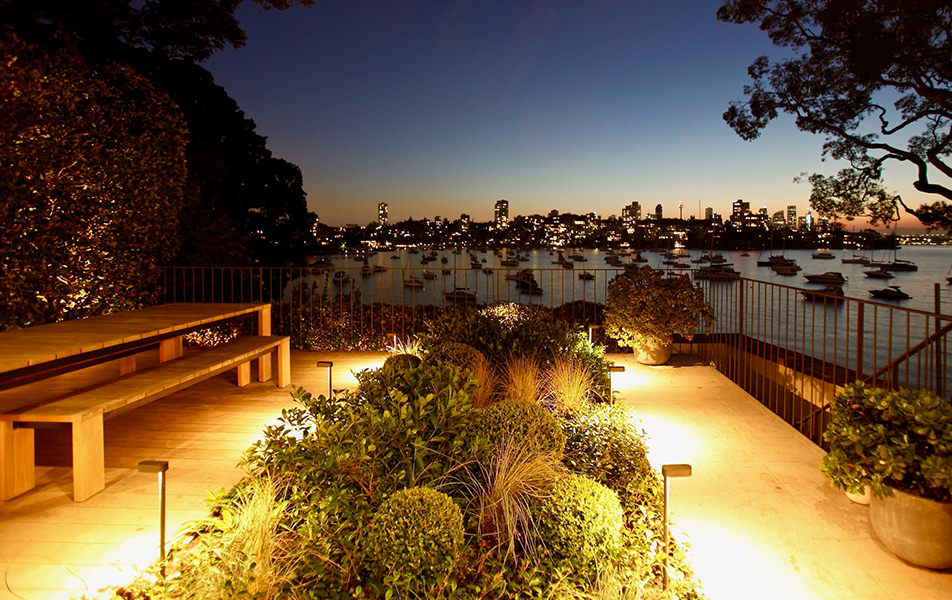 Gardens at Night Outdoor Space Point Piper Project 08