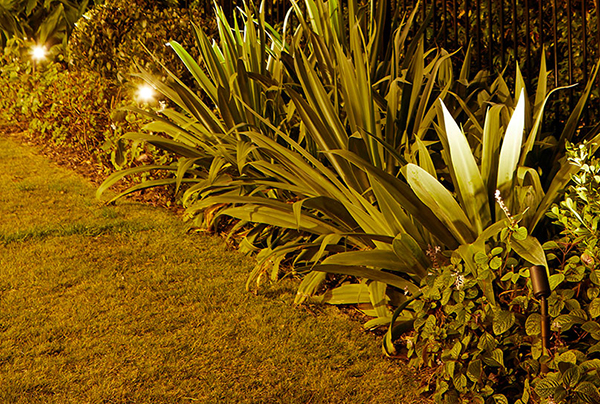 Gardens-at-night-gallery-landscape-lighting-accent-lighting-riser-accessory inspired exteriors