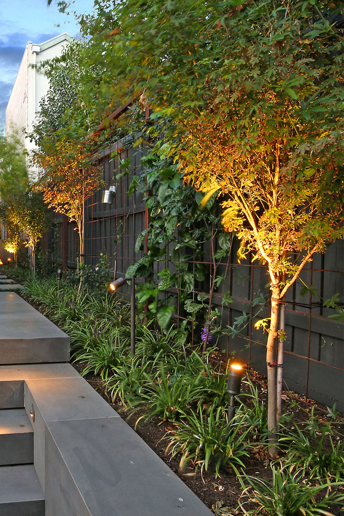 Gardens at Night Accent Light. T8 Development. Cos Design. Outer Spaces landscaping