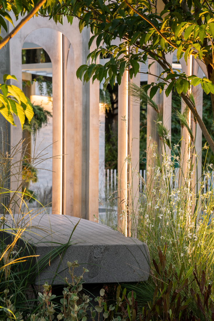 Gardens at Night Linear Lighting at MIFGS 2024 in Paul Alexander's boutique garden